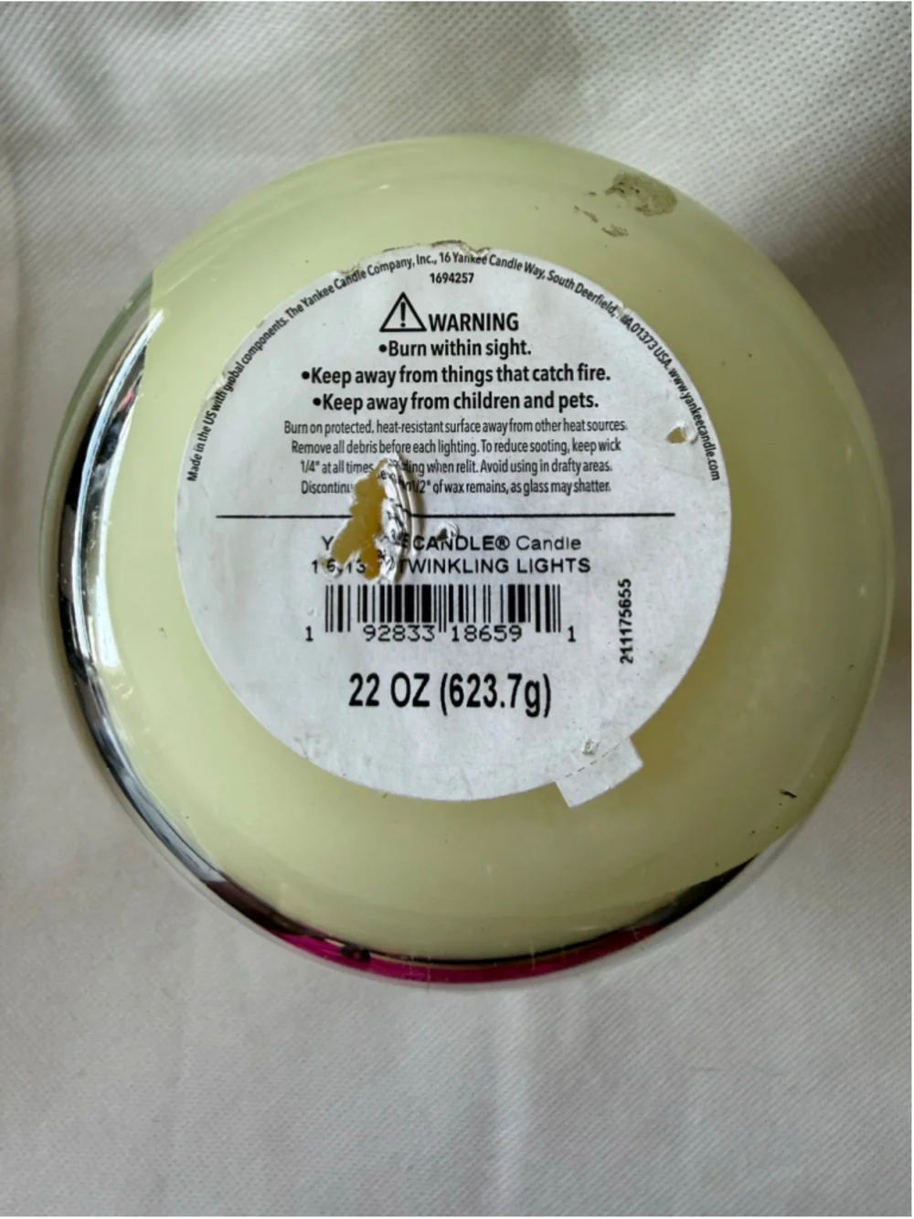 NEW Yankee Candle Large Jar Candle 22 oz HOLIDAY TWINKLING LIGHTS